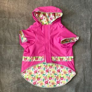 Dog reversible floral rain jacket coat XL